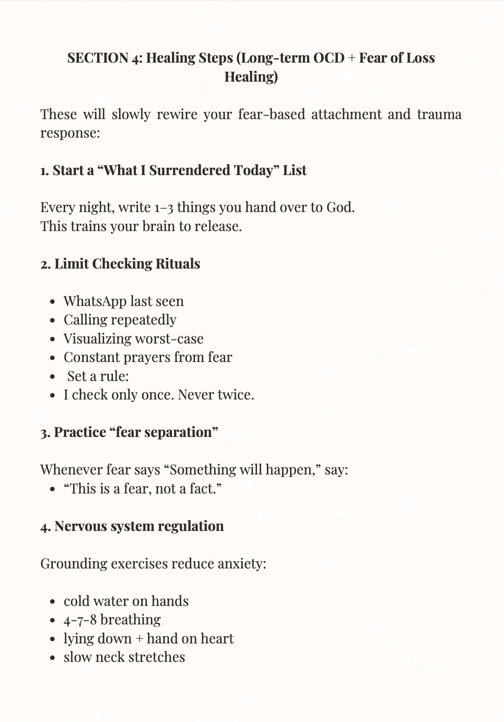 The Control Checklist